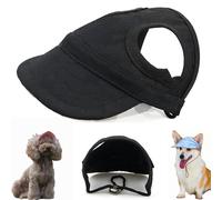 Chapeau de Soleil réglable en PVC pour Chien, Capuche de Protection Solaire extérieure personnalisée pour Chien, avec Trous pour Les Oreilles, Convient à Tous Les Chiens (Black,X-Large)