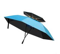 Chapeau de soleil réglable UPF50+ avec auvent amovible de 95 cm de large et cadre en fibre de verre léger pour l'extérieur (bleu)
