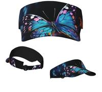 Chapeau de soleil réglable vide sur le dessus - Protection solaire - Chapeau de plage - Feuilles colorées - Casquettes de golf, Charmant papillon, Taille unique