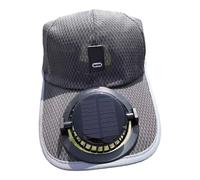Chapeau de soleil respirant avec ventilateur de refroidissement amovible 600 mAh solaire alimenté par USB réglable Chapeau de ventilation USB/solaire Double alimentation pour activités sportives de