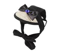 Chapeau de soleil respirant pour chien avec sangle réglable avec ouvertures d'oreilles et nœud papillon pour petite activité de plein air chapeau de plein air