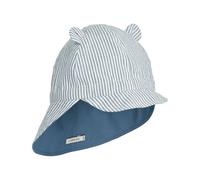 Chapeau de soleil réversible bébé Gorm Stripe Blue wave Crème de la crème 1-2 ans