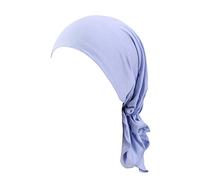 Chapeau de soleil réversible réglable pour femme - Pour le cancer musulman - Doublure en satin, bleu clair, Taille unique