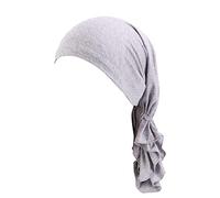 Chapeau de soleil réversible réglable pour femme - Pour le cancer musulman - Doublure en satin, gris, Taille unique
