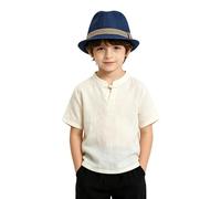 Chapeau de soleil style jazz pour enfant, Modèle décontracté couleur unie polyvalente, Pour la plage et les sorties quotidiennes, Adapté printemps et automne, Parfait pour les tenues décontractées