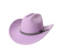 Chapeau de soleil vintage pour homme et femme à large bord plat Western pour randonnée, camping, pêche, voyage, activités de plein air, Halloween, lavande, Taille unique