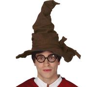 Chapeau de sorcier pour adultes Accessoire d'Halloween brun
