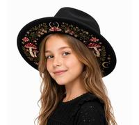 Chapeau de sorcière à large bord pour adulte - Chapeau en feutre noir | Chapeau de costume d'Halloween