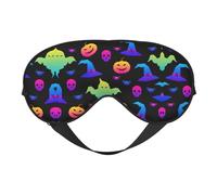 Chapeau de sorcière arc-en-ciel pour Halloween, motif araignées, polyvalent, masque de sommeil doux double face pour le yoga, le camping, masque doux pour les yeux