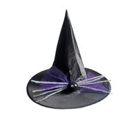 Chapeau de sorcière avec araignée déco soirée costume accessoire carnaval | Couvre-chef terrifiant avec araignée en pompon, voile en tulle et fils brillants pour déguisement, défilé et fête costumée