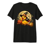 Chapeau de sorcière Canard en Caoutchouc Jack O Lantern Moon Balai T-Shirt Haut de Gamme