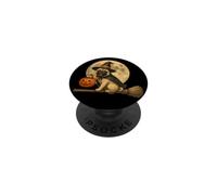 Chapeau de sorcière Carlin Jack O Lanterne Citrouille Pleine Lune Balai PopSockets PopGrip Adhésif