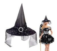 Chapeau de sorcière | Chapeau de sorcière | Accessoire de carnaval pour Halloween Cosplay Bals masqués Intérieur Extérieur Décoration pour l'entrée dans le jardin