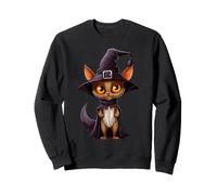 Chapeau de sorcière Chat abyssin Citrouille drôle Halloween Sweatshirt
