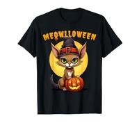 Chapeau de sorcière Chat abyssin Halloween Citrouille Meowlloween T-Shirt