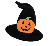 Chapeau de sorcière citrouille en velours doux | Accessoire de costume d'Halloween avec texture en velours doux et citrouille pour cosplay