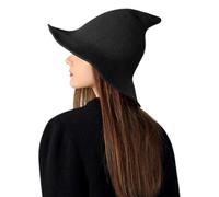 Chapeau de sorcière classique noir à bord - Chapeau de cosplay en velours pour les maisons hantées, les représentations sucrées ou acides et scéniques. Mentonnière réglable pour un ajustement sûr lors