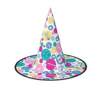 Chapeau de sorcière conique mignon imprimé infirmière Halloween Steeple Chapeau de magicien Carnaval Accessoires de fête Unisexe