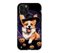 Chapeau de sorcière Corgi Citrouilles Costume d'halloween Coque pour iPhone 11 Pro