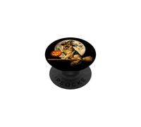 Chapeau de sorcière de Berger Allemand Jack O Lantern Moon Balai PopSockets PopGrip Adhésif