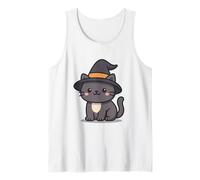 Chapeau de sorcière Dessin Chat Kawaii Dessin Mignon Animal Illustration Débardeur