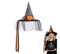 Chapeau De Sorcière D'Halloween | Chapeau de Sorcière à Large Bord pour Fête - Pour Fêtes Classiques Accessoires De Tête Casquettes De Déguisement Pour Âges Usage En Extérieur Jardin Maison
