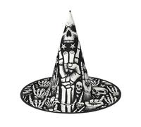 Chapeau de sorcière d'Halloween, tête de mort rock and roll, chapeau effrayant pour adultes