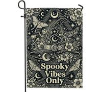 Chapeau de sorcière effrayant avec citation céleste pour Halloween 30,5 x | Motifs de lune céleste, drapeau de cour, illustrations de mites, motifs floraux, thème occulte mystique