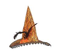 Chapeau de sorcière en dentelle pour adulte avec aile en dentelle et dentelle