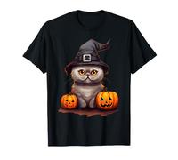 Chapeau de sorcière en Forme de Chat écossais pour Halloween T-Shirt