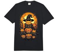 Chapeau de sorcière en Forme de Chat Effrayant pour Halloween Comfort Colors Adult Heavyweight T-Shirt