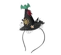 Chapeau de sorcière en forme de citrouille d'Halloween - Serre-tête en forme de cône d'araignée mignon pour cosplay, bal masqué, fête d'Halloween - Fournitures pour adultes