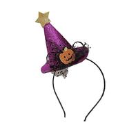 Chapeau de sorcière en forme de citrouille d'Halloween - Serre-tête en forme de cône d'araignée mignon pour cosplay, bal masqué, fête d'Halloween - Fournitures pour adultes