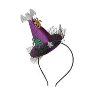 Chapeau de sorcière en forme de citrouille d'Halloween - Serre-tête en forme de cône d'araignée mignon pour cosplay, bal masqué, fête d'Halloween - Fournitures pour adultes
