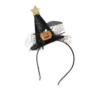 Chapeau de sorcière en forme de citrouille d'Halloween - Serre-tête en forme de cône d'araignée mignon pour cosplay, bal masqué, fête d'Halloween - Fournitures pour adultes