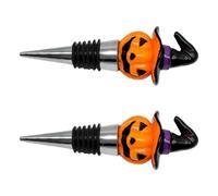 Chapeau de sorcière en forme de citrouilles - Bouchon décoratif en métal et résine - Accessoire indispensable pour les pubs d'Halloween