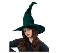 Chapeau de sorcière en velours vert émeraude