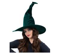 Chapeau de sorcière en velours vert émeraude