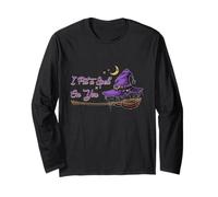 Chapeau de sorcière et balai avec inscription « I Put A Spell On You » pour Halloween Manche Longue