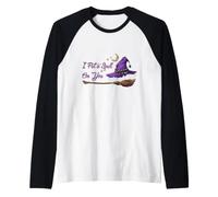 Chapeau de sorcière et Balai avec Inscription « I Put A Spell on You » pour Halloween Manche Raglan