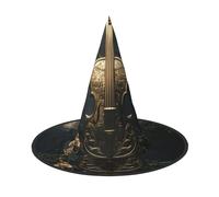 Chapeau de sorcière fantaisie pour Halloween, violon, bandeau de sorcière, chapeau de magicien, accessoires de costume pour cosplay, fête, bal masqué pliable 1