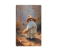 Chapeau de sorcière fantôme balai dans les bois Plaque murale vierge pour interrupteur décoratif 1 gang pour cuisine salle de bain Taille 11,4 x 7 cm