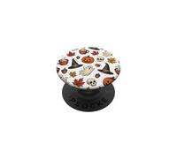Chapeau de sorcière fantôme Citrouille Motif Effrayant d'halloween PopSockets PopGrip Adhésif
