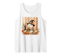 Chapeau de sorcière fantôme Kawaii - Citrouilles d'automne - Saison effrayante Débardeur