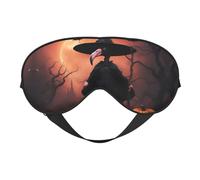 Chapeau de sorcière flamant rose d'Halloween avec imprimé - Masque confortable pour les yeux - Sangle réglable - Pour sieste de nuit, voyage, camping, yoga, détente