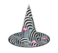 Chapeau de sorcière flamant rose pour Halloween, bandeau de sorcière, chapeau de magicien, accessoires de costume pour cosplay, fête, bal masqué pliable 1