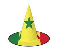 Chapeau de sorcière imprimé drapeau du Sénégal pour Halloween, cosplay, fête, vacances
