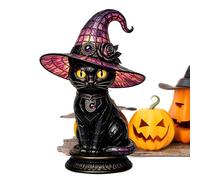 Chapeau de sorcière lumineux LED alimenté par USB gothique Halloween chat décoration