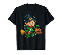 Chapeau de sorcière Lutin Amusant avec Balai, Citrouille, Halloween, Noël T-Shirt