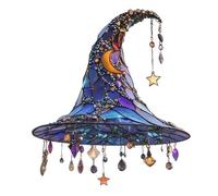 Chapeau de sorcière magique lumineux pour Halloween - Décoration de jardin, d'arbre et de cour avec éclairage d'ambiance mystique (bleu)